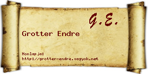 Grotter Endre névjegykártya